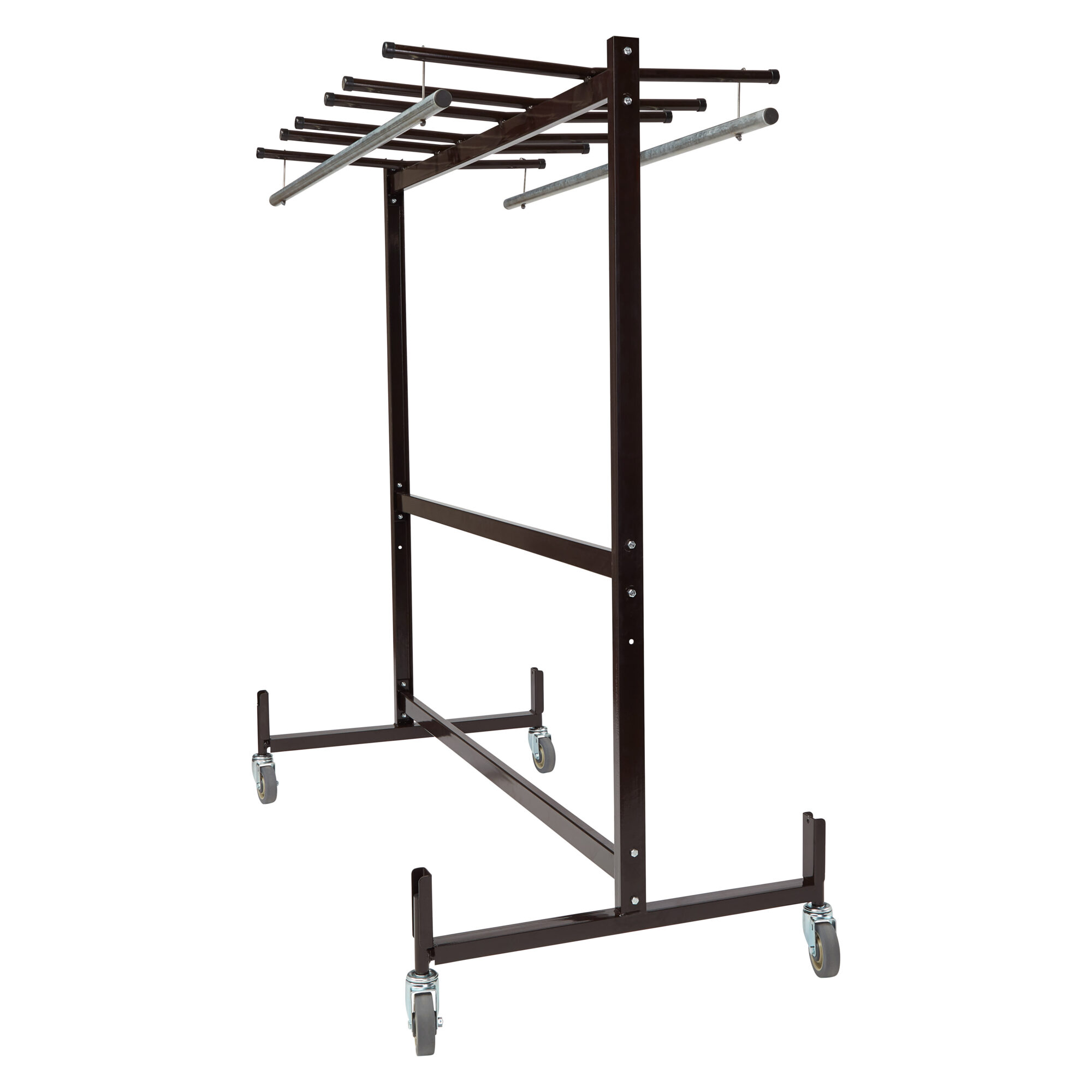 NPS Table & Chair Storage Truck — Holds 42 Folding Chairs, 8–10 Folding Tables, Tubular Steel, Brown, 60-Coat Capacity, Model# 42-8-60
